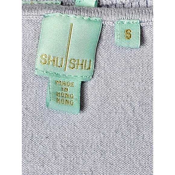 Vtg Shu Shu Women Lavender Cardigan & Tank Set Size S Ribbed Knit Cotton Blend - Picture 3 of 11